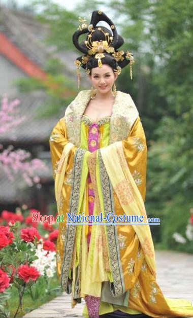 Chinese Tang Dynasty Princess Pingyang Costumes Costume Complete Set for Women