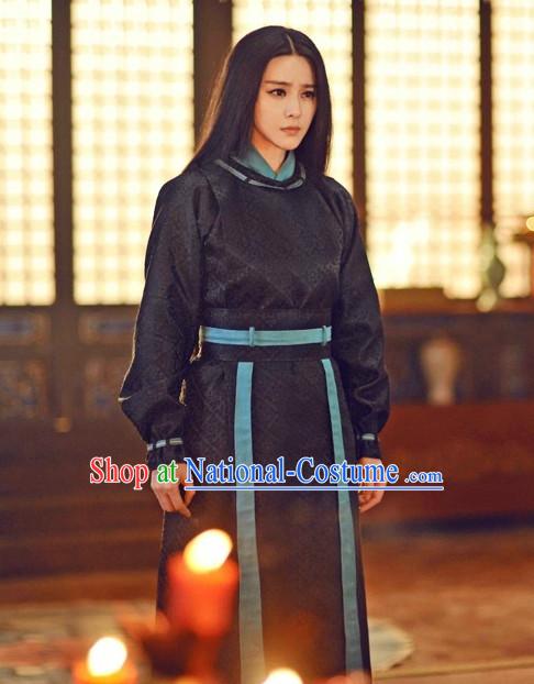 Tang Dynasty Swordswoman Heroine Garment Outfits Clothing Costumes Costume and Hair Accessories Complete Set for Women