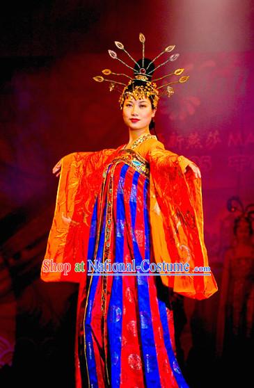 Tang Dynasty Chinese Dance Costumes Opera Costume and Hair Accessories Complete Set for Women