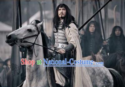 Three Kingdoms Chinese General Lu Su Fighter Knight Costume Costumes Clothing Clothes Garment Outfits Suits for Men