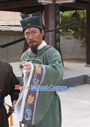 Song Dynasty Bao Zheng Lord Bao Government Officer Costume Costumes Dresses Clothing Clothes Garment Outfits Suits Complete Set for Men