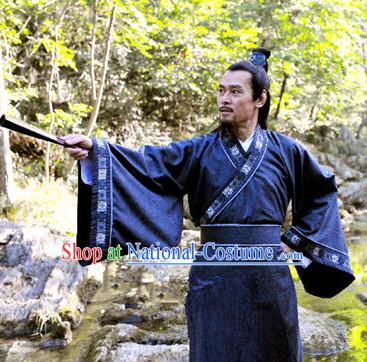 Song Dynasty Chinese Historian Scholar High Chancellor Sima Guang Costume Costumes Dresses Clothing Clothes Garment Outfits Suits Complete Set for Men