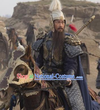 Song Dynasty General Yang Ye Hero Body Armor Costume Costumes Dresses Clothing Clothes Garment Outfits Suits Complete Set for Men