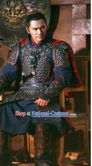 Song Dynasty General Yue Fei Superhero Body Armor Costume Costumes Dresses Clothing Clothes Garment Outfits Suits Complete Set for Men