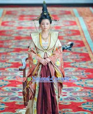 Song Dynasty Princess Empress Costume Costumes Dresses Clothing Clothes Garment Outfits Suits Complete Set for Women