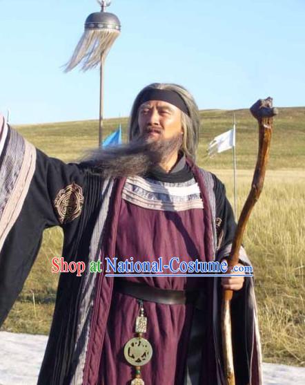 Yuan Dynasty Cheng Ji Si Han Genghis Khan Costume Costumes Dresses Clothing Clothes Garment Outfits Suits Complete Set for Men