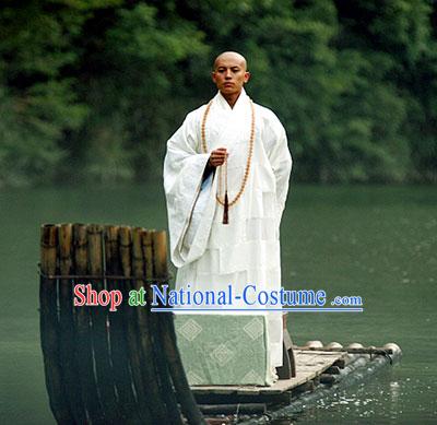 Ming Dynasty Shaolin Abbot Costumes Dresses Clothing Clothes Garment Outfits Suits Complete Set for Men