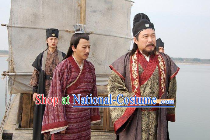 Ming Dynasty Official Yu Qian Costumes Dresses Clothing Clothes Garment Outfits Suits Complete Set for Men