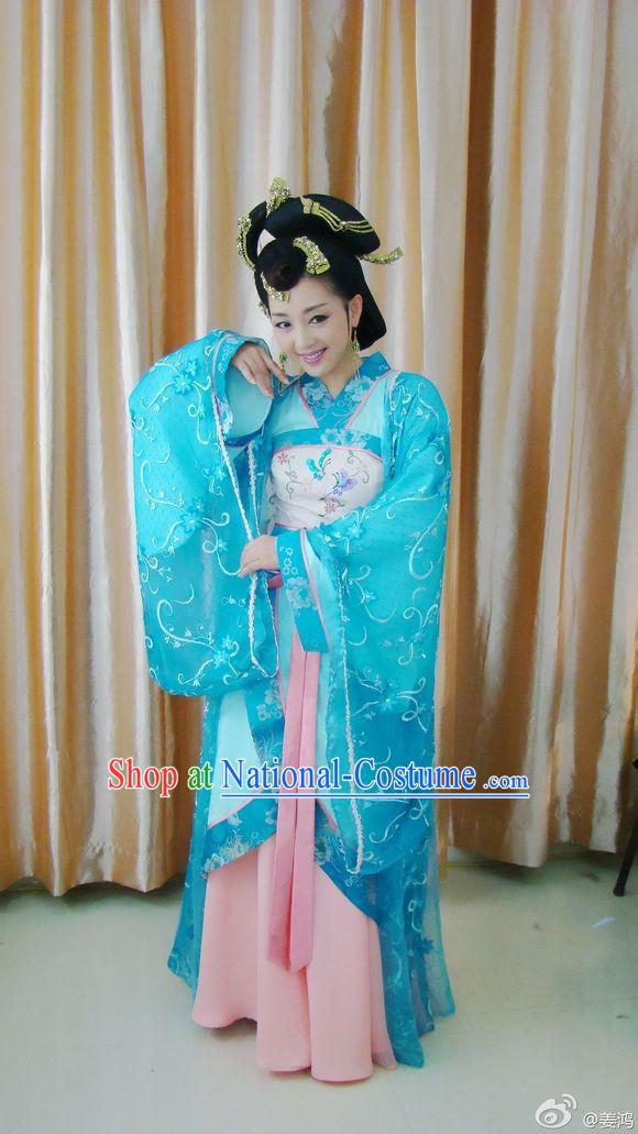 Chinese Costume Beauty Xi Shi Costumes Dresses Clothing Clothes Garment Outfits Suits Complete Set for Women