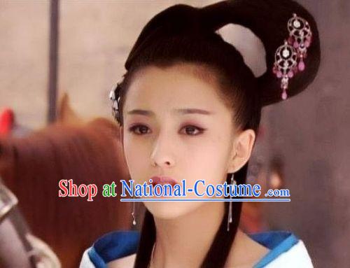 Chinese Han Dynasty Palace Beauty Wigs and Hair Accessories for Women