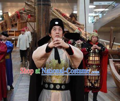 Ming Dynasty Mariner Explorer Diplomat Fleet Admiral Zheng He General Costumes Dresses Clothing Clothes Garment Outfits Suits Complete Set for Men