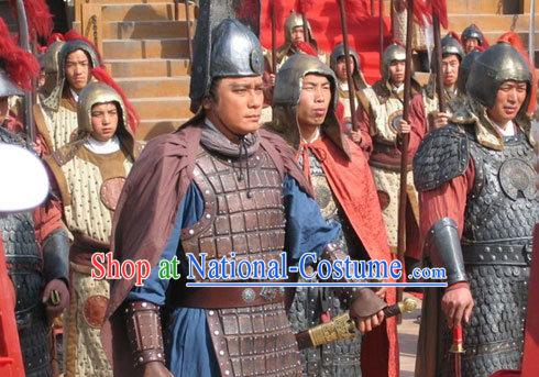 Ming Dynasty Mariner Explorer Diplomat Fleet Admiral Zheng He Body Armor Costumes Dresses Clothing Clothes Garment Outfits Suits Complete Set for Men