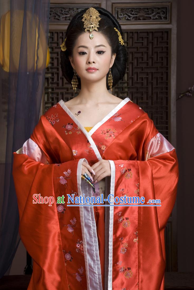 Chinese Han Dynasty Princess Clothing Costumes Dresses Clothing Clothes Garment Outfits Suits Complete Set for Women