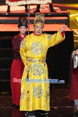 Ming Dynasty Grand Ancestor of Ming Zhu Yuanzhang Hongwu Emperor Costumes Dresses Clothing Clothes Garment Outfits Suits Complete Set for Men