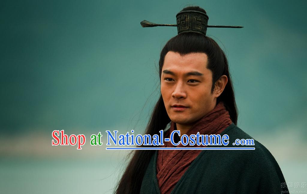 Chinese Han Dynasty Solider Warrior Knight Costumes Dresses Clothing Clothes Garment Outfits Suits Complete Set for Men