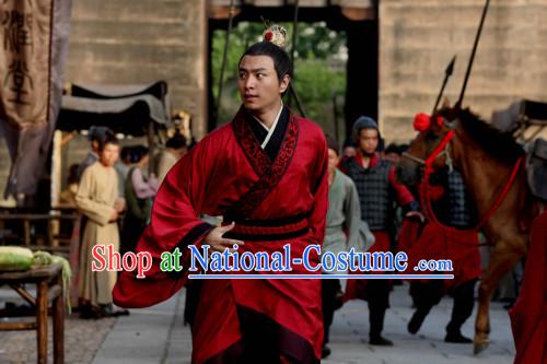 Chinese Han Dynasty Scholar-official Fangshi Author Court Jester Dongfang Shuo Costumes Dresses Clothing Clothes Garment Outfits Suits Complete Set for Men