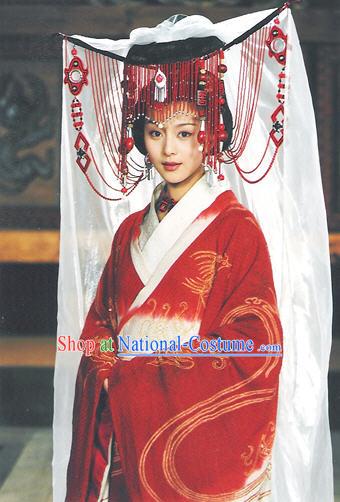 Chinese Qin Dynasty Princess Costumes Dresses Clothing Clothes Garment Outfits Suits Complete Set for Women