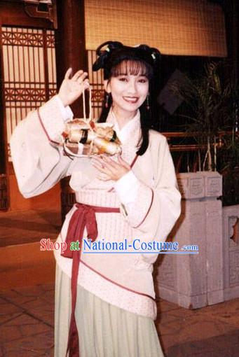 Chinese Qin Dynasty Lady A Fang Nv Dress Costumes Dresses Clothing Clothes Garment Outfits Suits Complete Set for Women