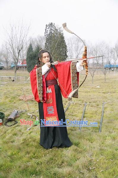 Chinese Qin Dynasty Prince Emperor Costumes Dresses Clothing Clothes Garment Outfits Suits Complete Set for Kids