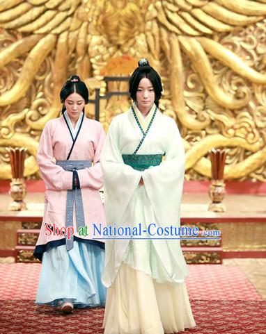 Chinese Han Dynasty Wei Zi Fu Empress Costume Dresses Clothing Clothes Garment Outfits Suits Complete Set for Women