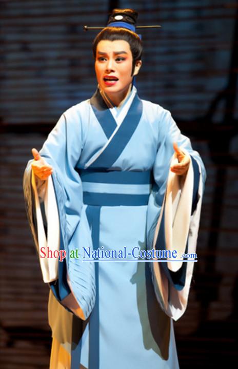 Chinese Han Dynasty Teacher Scholar Costume Dresses Clothing Clothes Garment Outfits Suits Complete Set for Women