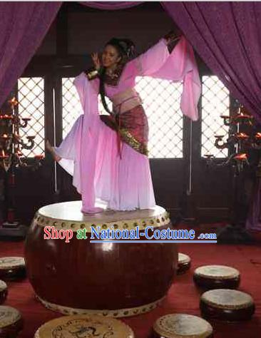 Chinese Han Dynasty Beauty Zhao Feiyan Classic Dance Costume Dresses Clothing Clothes Garment Outfits Suits Complete Set for Women