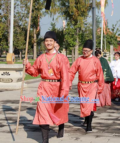 Tang Dynasty Ancient Chinese People Garments and Headpieces Complete Set for Men