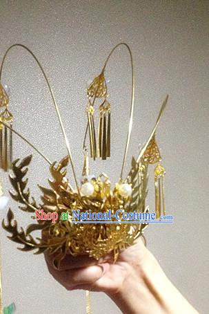 Chinese Ancient Style Crown Headwear Headpieces Hair Jewelry Hairpin for Women