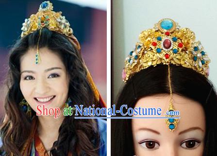 Chinese Ancient Style Imperial Princess Hair Jewelry Accessories Hairpins Headwear Headdress Hair Fascinators for Women