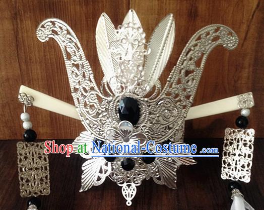 Chinese Ancient Style Prince Hair Jewelry Accessories Hairpins Headwear Headdress Hair Fascinators for Women