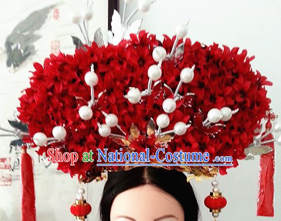 Chinese Ancient Style Princess Wedding Hair Jewelry Accessories Hairpins Headwear Headdress Hair Fascinators for Women