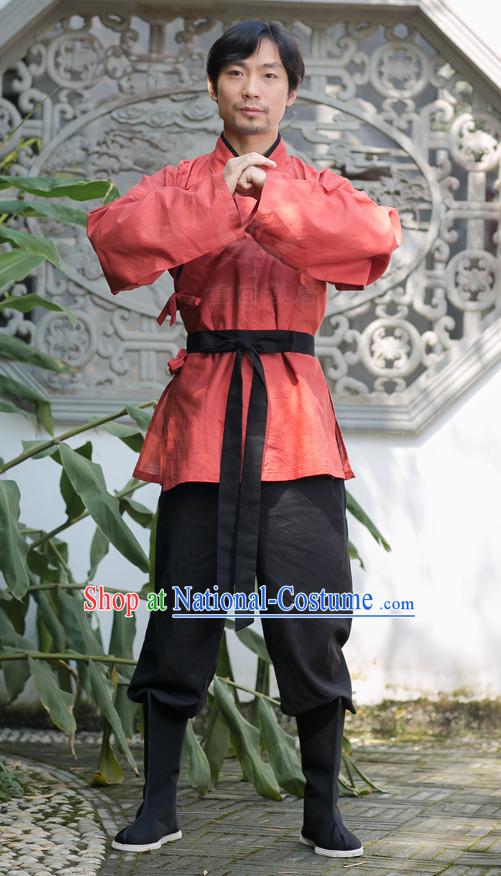 Chinese Costume Chinese Costumes Hanfu Han Dynasty Ancient China Clothing Dress Garment Suit Complete Set for Men