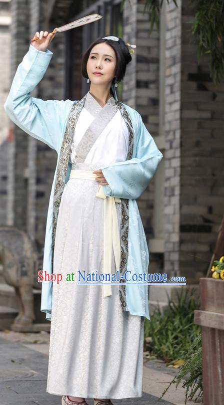 Chinese Costume Chinese Costumes Hanfu Han Dynasty Ancient China Scholar Clothing Dress Garment Suits Clothes Complete Set for Women