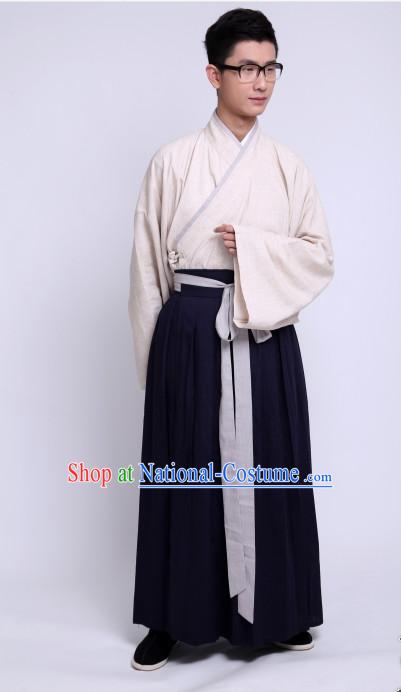 Chinese Costume Chinese Costumes Hanfu Han Dynasty Ancient China Scholar Clothing Dresses Garment Suits Clothes Complete Set for Men