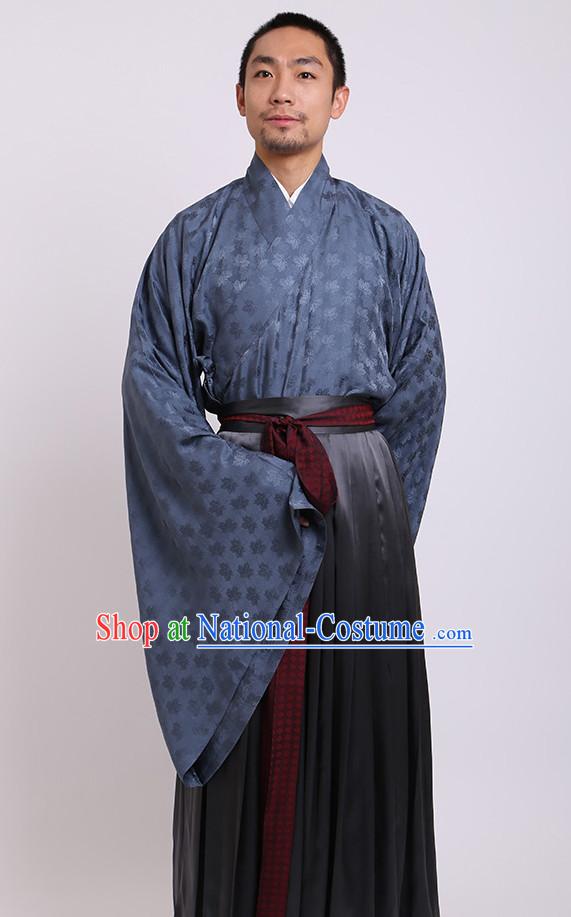 Chinese Costume Chinese Costumes Hanfu Han Dynasty Ancient China Scholar Clothing Dresses Garment Suits Clothes Complete Set for Men