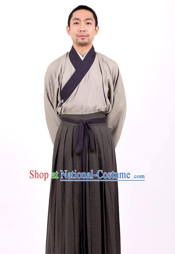 Chinese Costume Chinese Costumes Hanfu Han Dynasty Ancient China Scholar Clothing Dresses Garment Suits Clothes Complete Set for Men