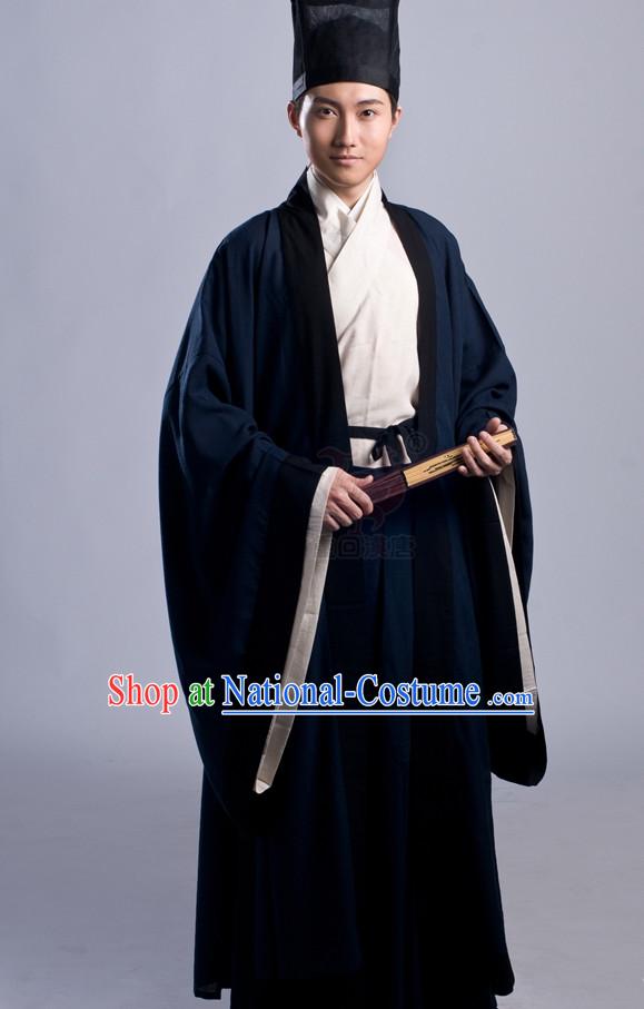 Chinese Costume Chinese Costumes Hanfu Han Dynasty Ancient China Scholar Clothing Dresses Garment Suits Clothes Complete Set for Men