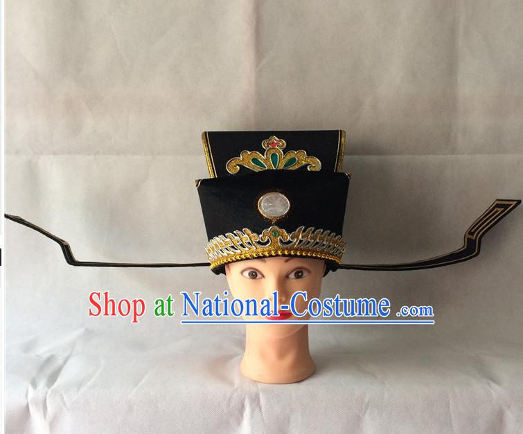 Chinese Traditional Opera Official Black Hat