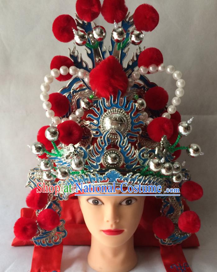 Red Chinese Traditional Opera Hat for Men