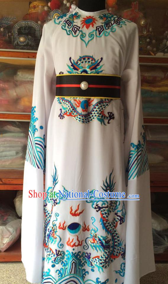 Chinese Opera Embroidered Dragon Robe Costume Traditions Culture Dress Masquerade Costumes Kimono Chinese Beijing Clothing for Men