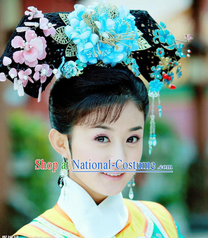 Chinese Qing Dynasty Princess Headwear Headpieces Hair Jewelry Headdress