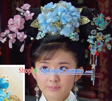 Chinese Qing Dynasty Princess Headwear Headpieces Hair Jewelry Headdress for Women