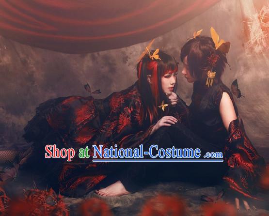 Japanese Classic Geisha Costume Cosplay Complete Set for Women