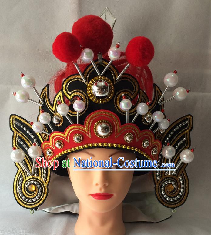 Chinese Opera General Superhero Hat Helmet Hat Headwear Headpieces Headdress for Men