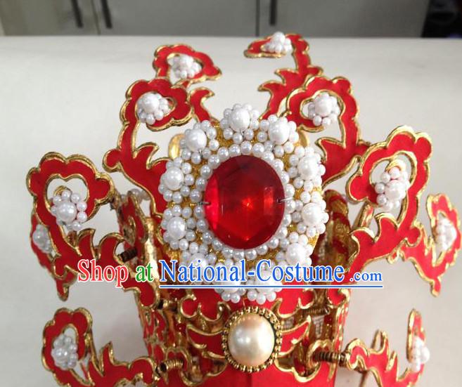 Chinese Opera Prince Headwear Headdress Hat Crown Headpieces