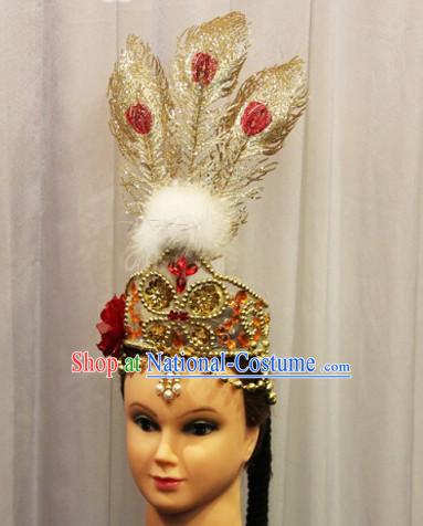 Chinese Dance Apparel Hair Jewelry Xinjiang Asian Fashion Wholesale Stage Performance Headdress Folk Decorations