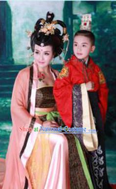 Chinese Classic Costume Ancient China Tang Dynasty Costumes Han Fu Dress Wear Outfits Suits Clothing for Women and Kids