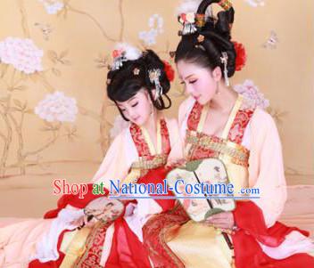 Chinese Tang Dynasty Costume Ancient China Costumes Han Fu Dress Wear Outfits Suits Clothing for Mother and Daughter