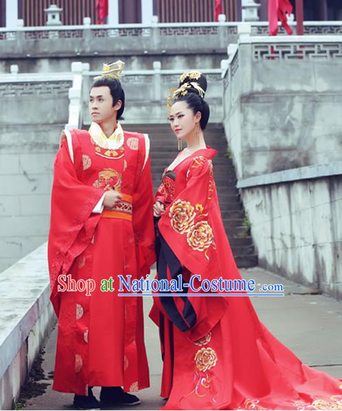 Chinese Wedding Costume Ancient China Costumes Han Fu Dress Wear Outfits Suits Clothing for Men and Women