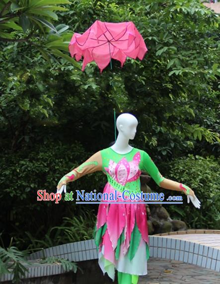 Chinese Dance Apparel Flower Props Folk Dancing Prop Lotus Hair Decoration Headdress Headwear